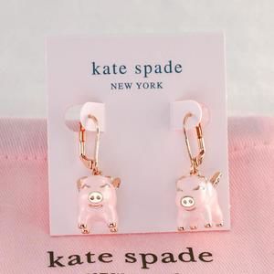 Kate Spade Imagination Flying Pig Enamel Earrings (with Dust Bag) Brand …